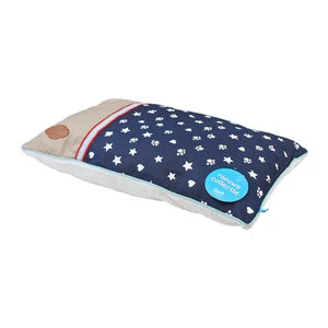 Lief! Unisex Hondenkussen Tweezijdig Jeans/Strook Taupe - 67 X 42 Cm